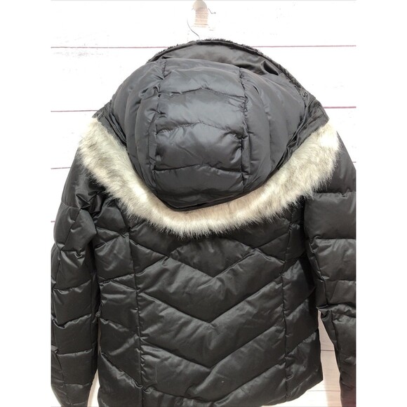 Columbia Women's MEDIUM L ay D Down II Omni Heat Jacket BLACK With Gray Fur EUC - Picture 6 of 16